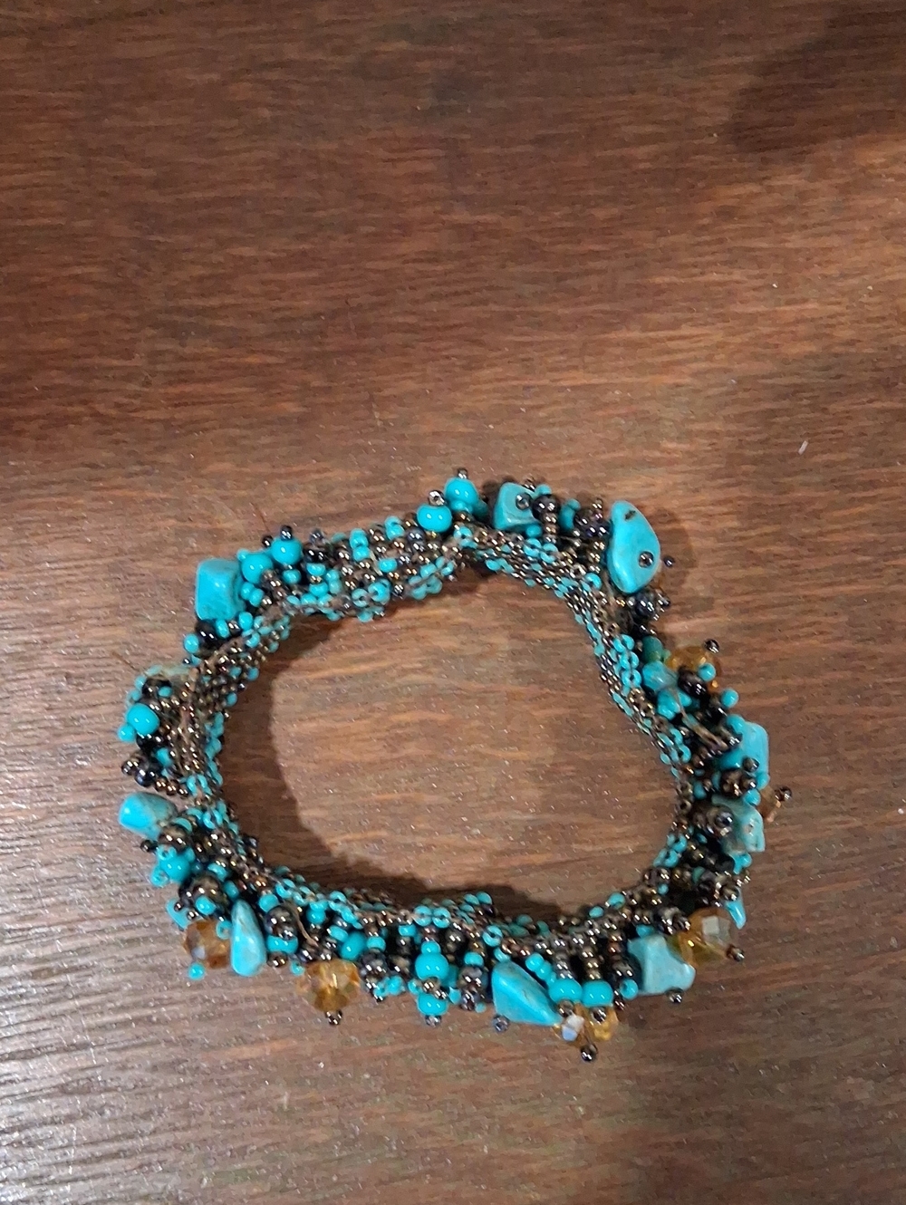 Turquoise Bead Cluster Magnetic Bracelet - Women Jewelry